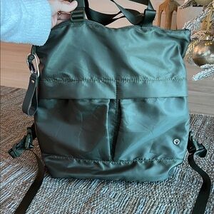 Bear paw Green Nylon Backpack